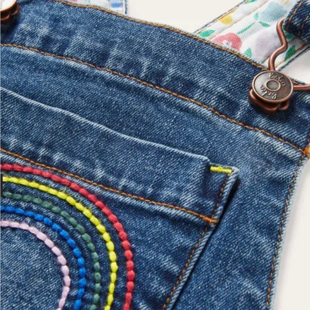 Mini Boden Rainbow & floral overalls